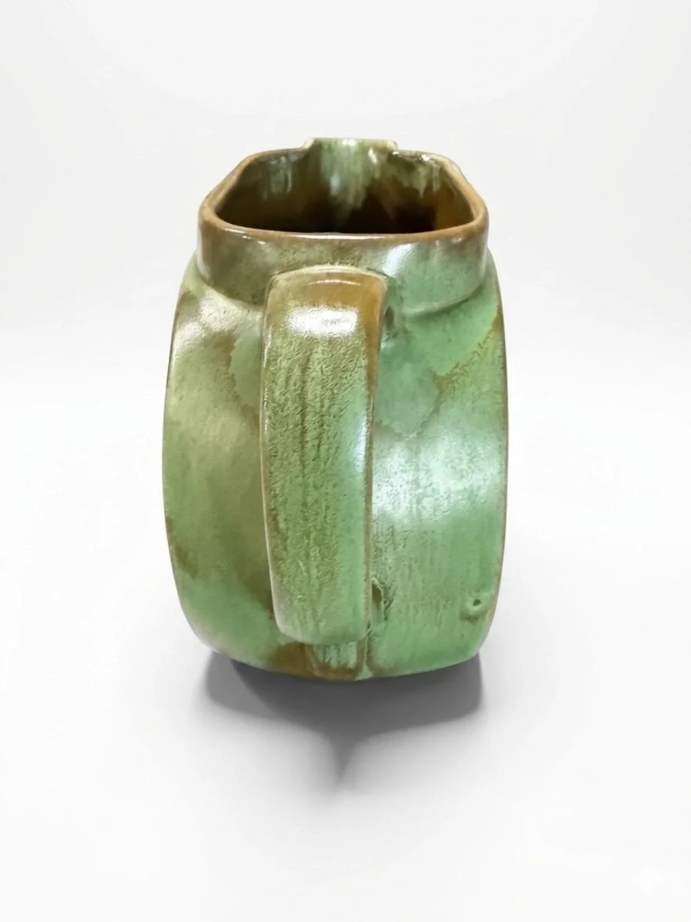 Vintage Frankoma #91 Vase Prairie Green Brown Drip Ada Clay MCM Art Pottery USA